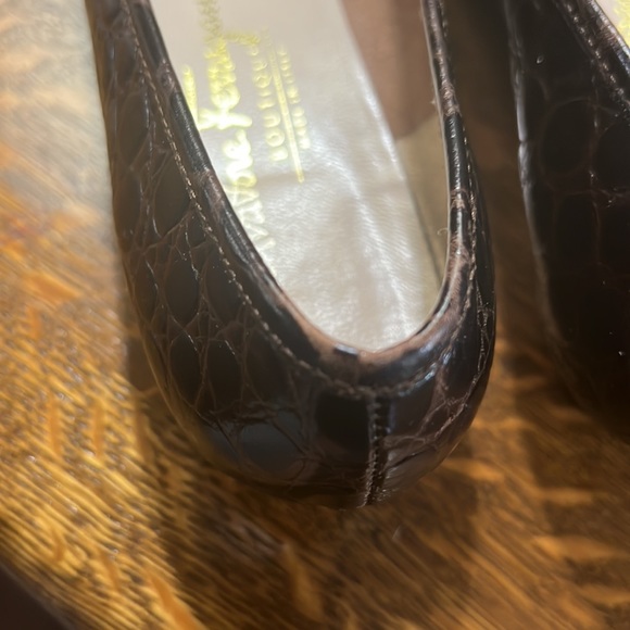 Salvatore Ferragamo brown embossed loafers - Picture 6 of 10
